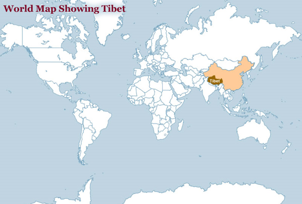 Тибет на карте мира (Pic.credit: www.tibetdiscovery.com)