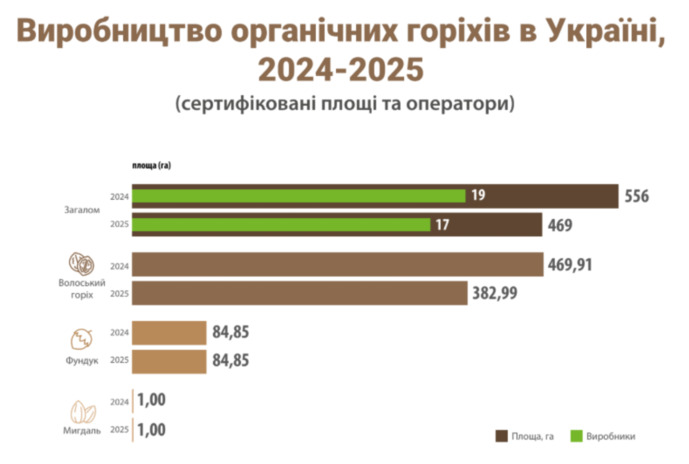 Виробництво органічних горіхів в Україні, фото