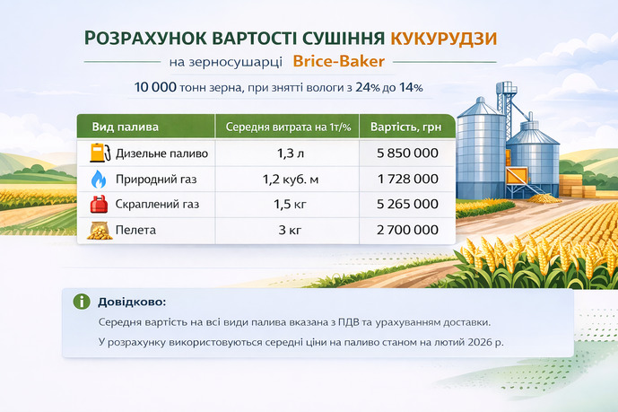 Вартість сушіння кукурудзи, фото