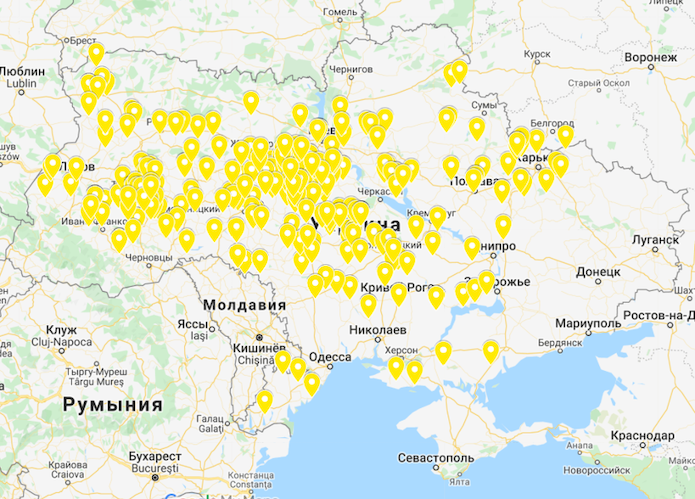 География работающих компакторов Swifter в Украине 