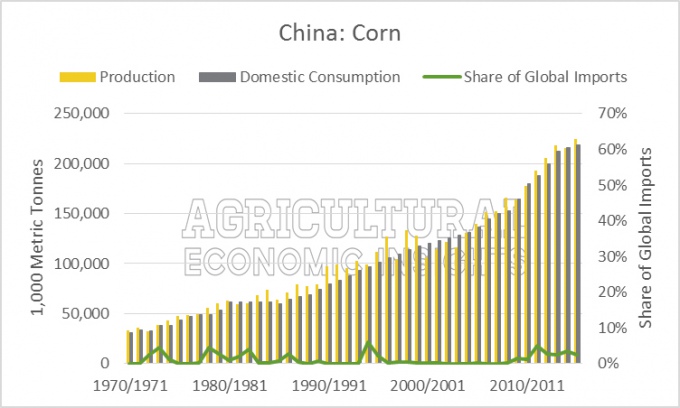 Китай: Кукуруза. Источник фото: ageconomists.com
